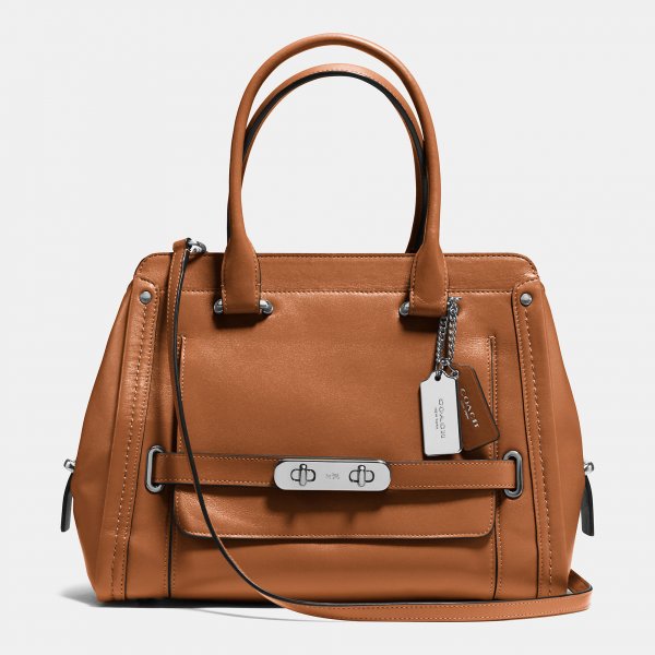 Coach Swagger Frame Satchel In Calf Leather | Women - Click Image to Close