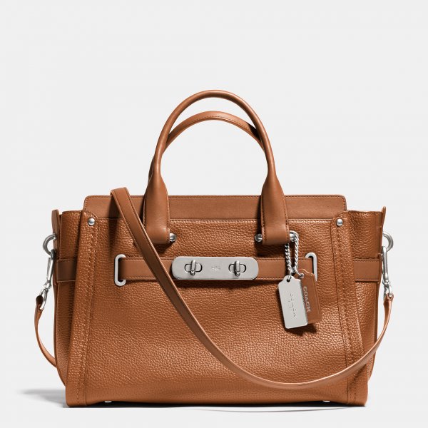 Fashion Women Real Coach Swagger Carryall In Pebble Leather | Women - Click Image to Close