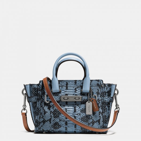 Coach Swagger 20 In Colorblock Exotic Embossed Leather | Women - Click Image to Close