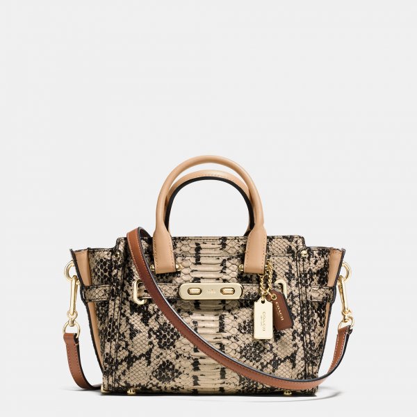 Modern Style Coach Swagger 20 In Colorblock Exotic Embossed Leather | Women